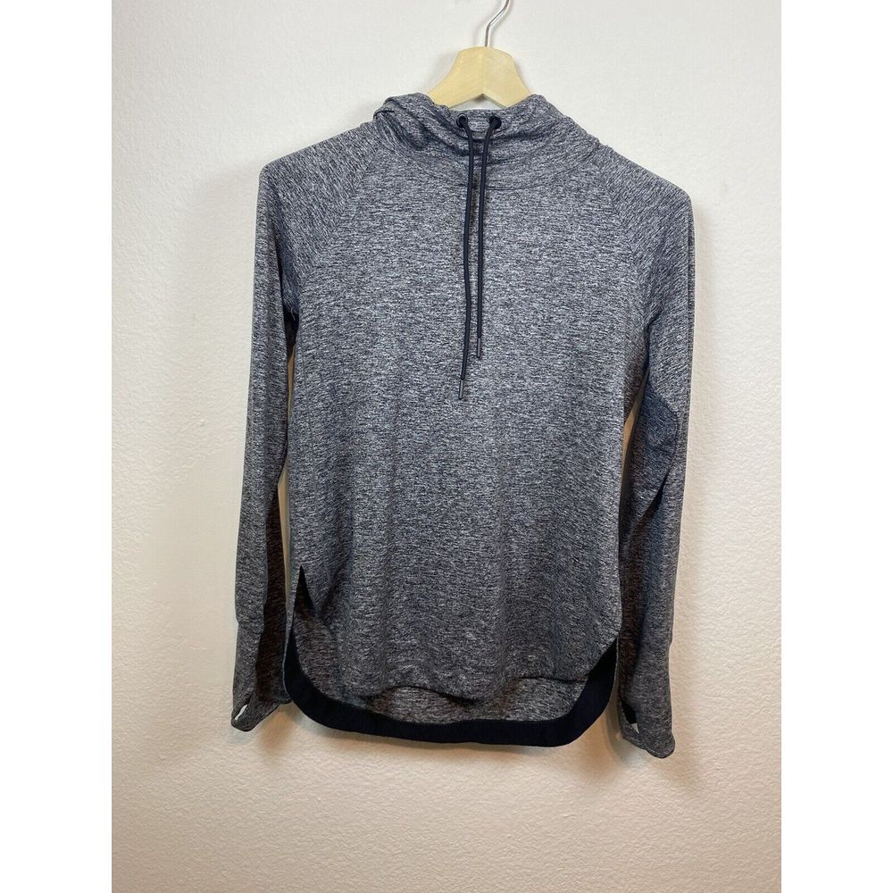Athleta Women's Small‎ Uptempo Hoodie Sweatshirt Pullover Charcoal Gray Active